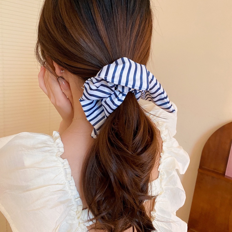 Dây Cột Tóc Đuôi Ngựa Thấp Hình Vuông Cỡ Lớn Bằng Vải Phong Cách Hàn Quốc Sang Trọng