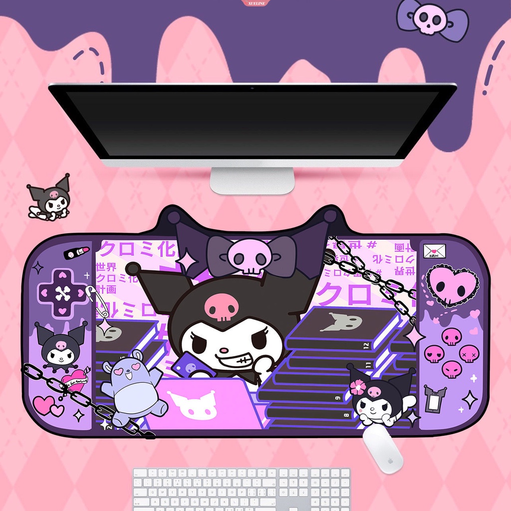 Tấm Lót Chuột Và Bàn Phím HD Không Trượt In Hình Kuromi Dành Cho Văn Phòng / Nhà Cửa Sanrio XL