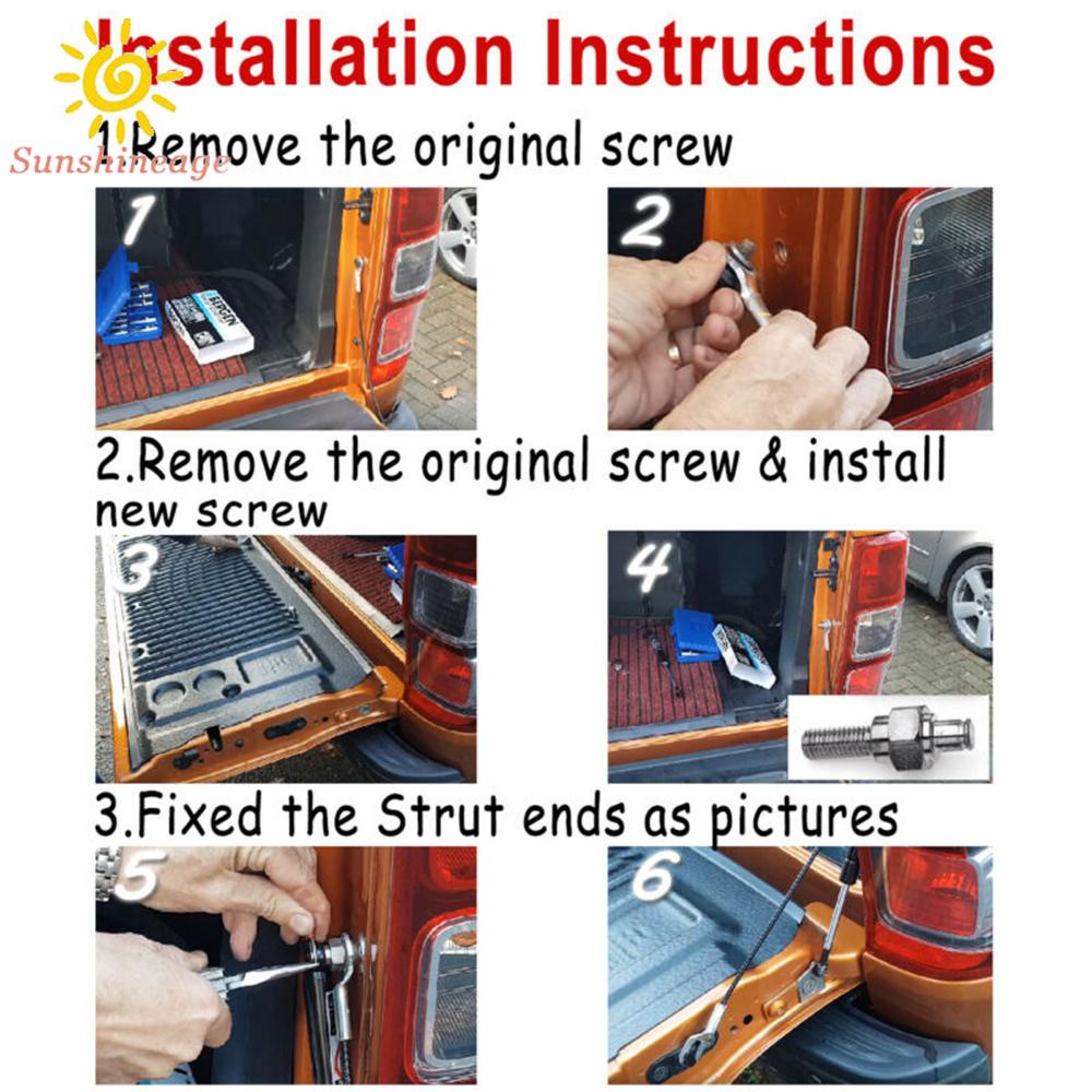 Bộ 2 Thanh Giảm Chấn Bằng Nhôm Màu Đen Gắn Phía Sau Đuôi Xe Tải