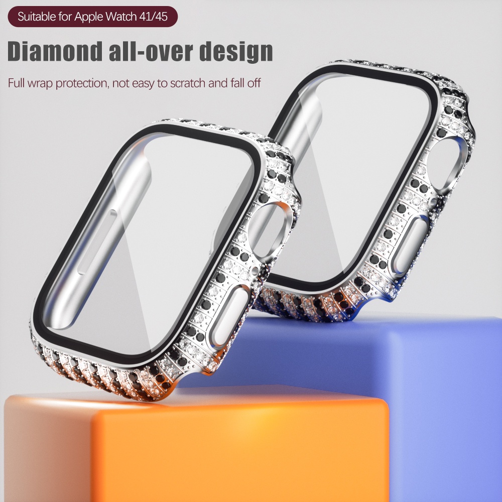 Kính Ốp Bảo Vệ Mặt Đồng Hồ Thông Minh Apple Watch 8 7 45mm 41mm iWatch 45 mm 41mm Series 8 7