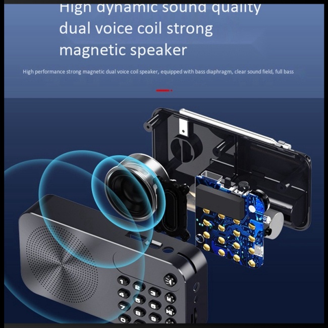 Đài Fm Đa Năng Zevaret Q6 Có Thể Sạc Pin 3600mah Màn Hình Led Kỹ Thuật Số