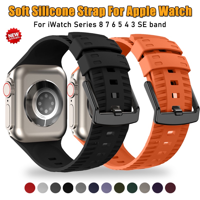 Dây Đeo Thể Thao Bằng Silicone Cho Apple Watch Ultra 49mm 45mm 44mm 42mm 41mm 40mm 38mm iWatch Series 8 SE 7 6 5 4