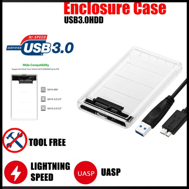 Hộp Đựng Ổ Cứng Sata3 Sang Usb Chống Sốc Chống Trầy Xước Có Đèn Led Chỉ Báo Usb 3.0
