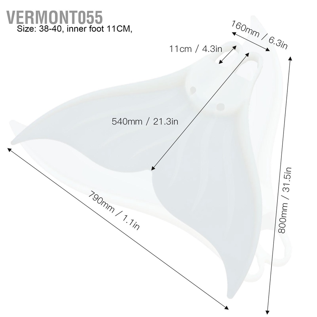 Vermont055 Đuôi Nàng Tiên Cá Huấn Luyện Dưới Nước Vây Silica Gel Dụng Cụ Hỗ Trợ Bơi Dành Cho Người Lớn Lướt Sóng