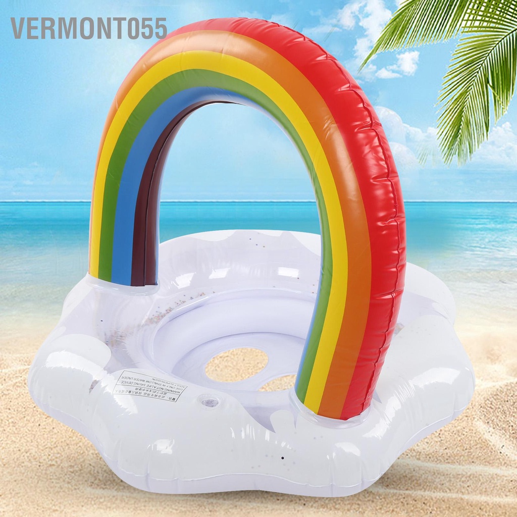 Vermont055 Phao bơi cho bé Rainbow Vòng trẻ em bơm hơi với ghế phao an toàn