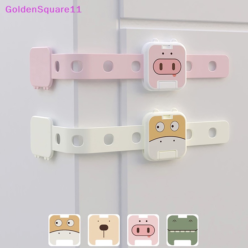 Khóa Cửa Tủ Lạnh / Ngăn Kéo Bằng Nhựa Màu Vàng Bảo Vệ An Toàn Cho Bé