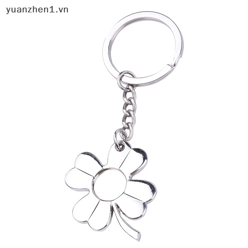 Móc Khóa Kim Loại Hình Cỏ Bốn Lá May Mắn
