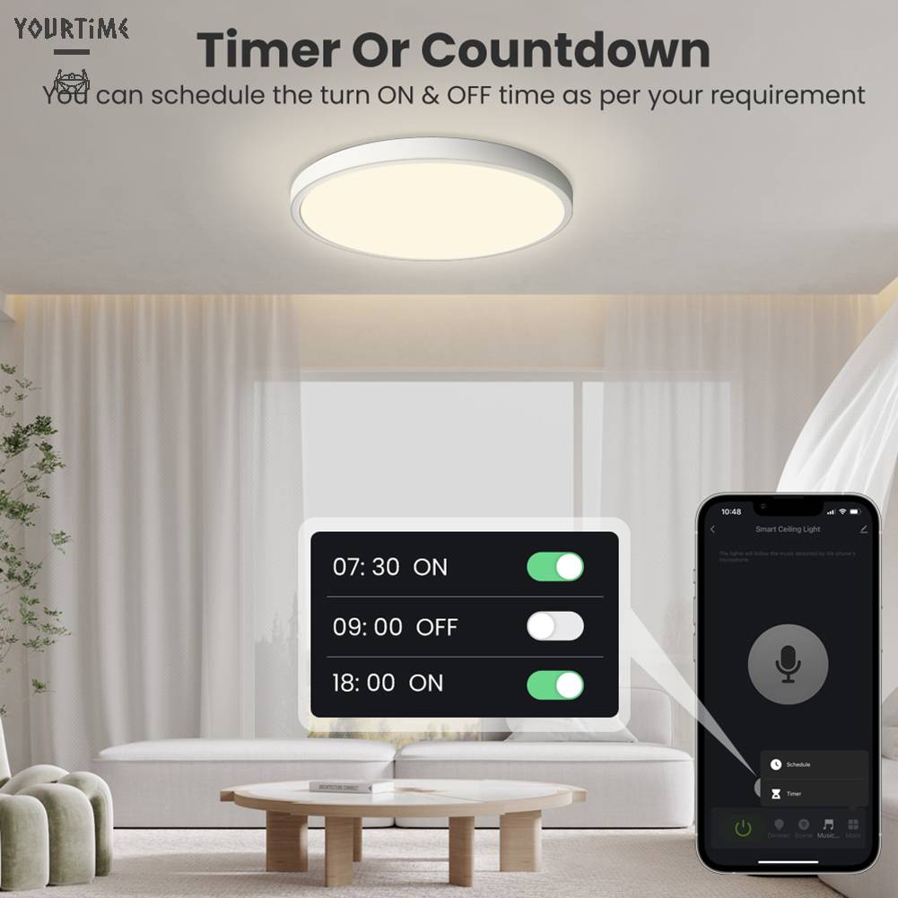 Đèn LED Trần Nhà Thông Minh 2400LM Phát Nhạc Trang Trí Phòng Ăn