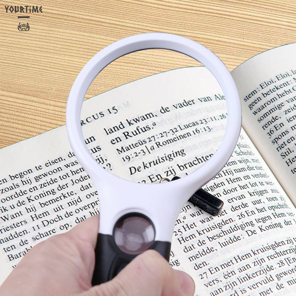 Kính Lúp Cầm Tay Phóng Đại 45X Có Đèn Dùng Đọc Sách Tiện Dụng