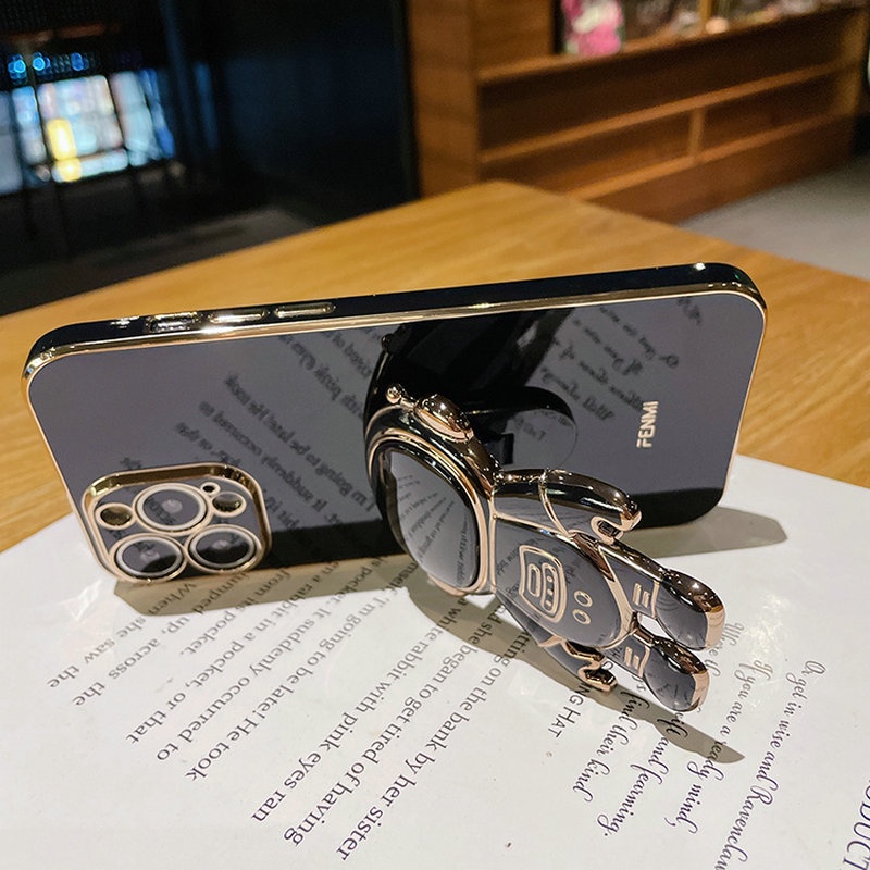 Ốp Điện Thoại Mềm Mạ Điện Hình Phi Hành Gia Cho Samsung A54 A04 4G A24 A14 A04s A21S A10 A20 A30 A50 A03 A04E Đứng