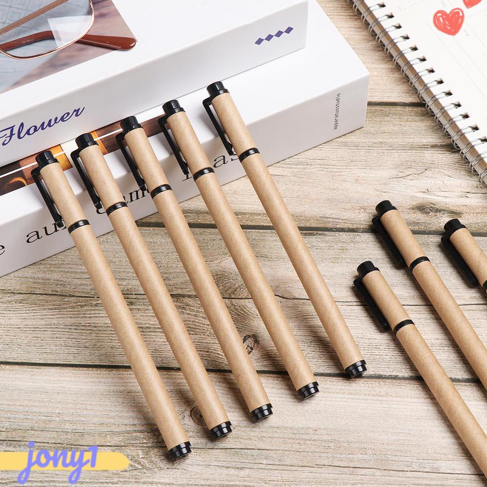Set 2 / 5 Bút Ký Tên Bằng Giấy Kraft Màu Xanh Lá Thân Thiện Với Môi Trường