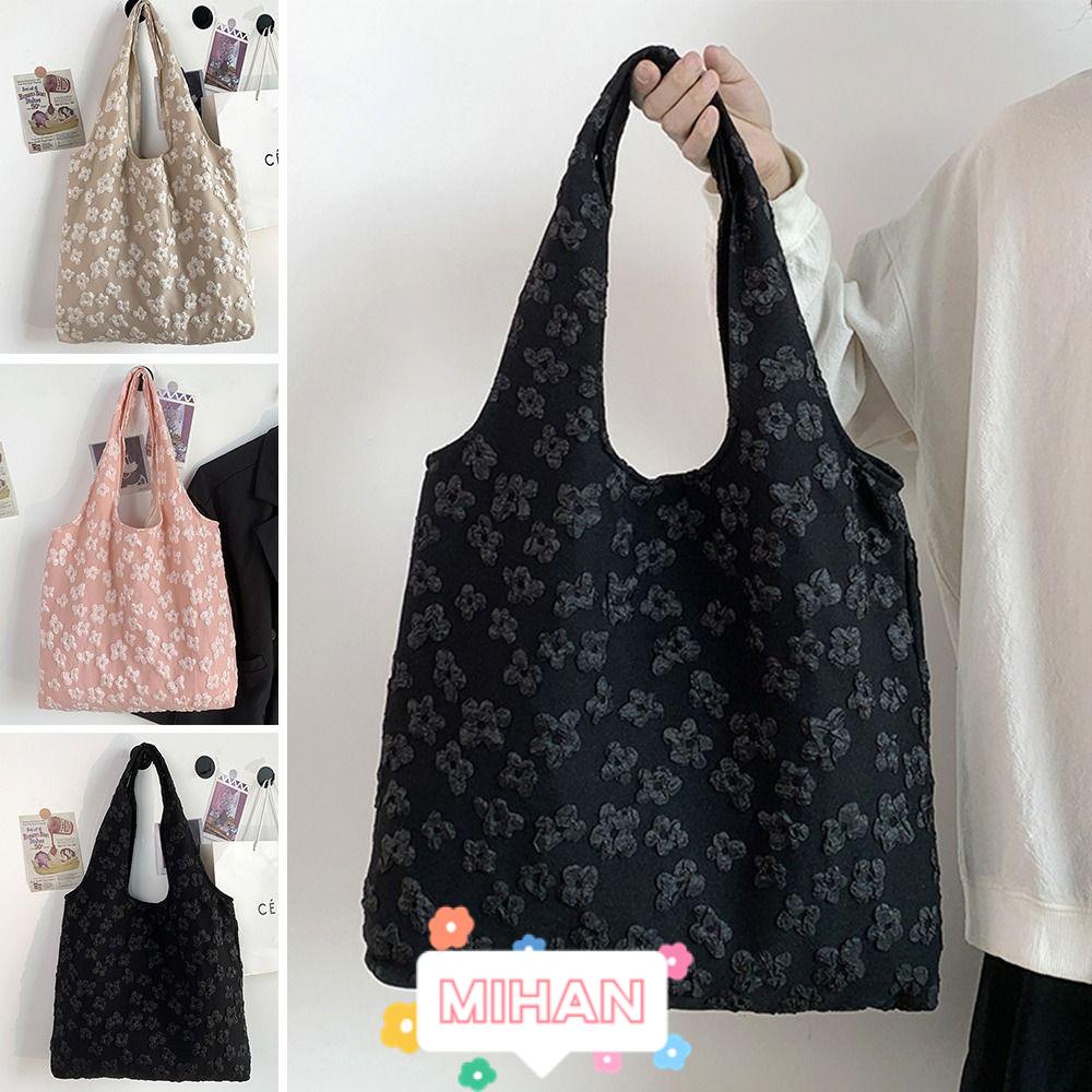 MIHAN1 Túi Tote Đeo Vai Cỡ Lớn Phối Ren Xinh Xắn Cho Nữ