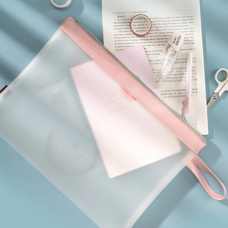 Túi Đựng Tài Liệu Khổ A4 A5 Chống Thấm Nước Có Khóa Kéo Tiện Dụng Cho Trường Học