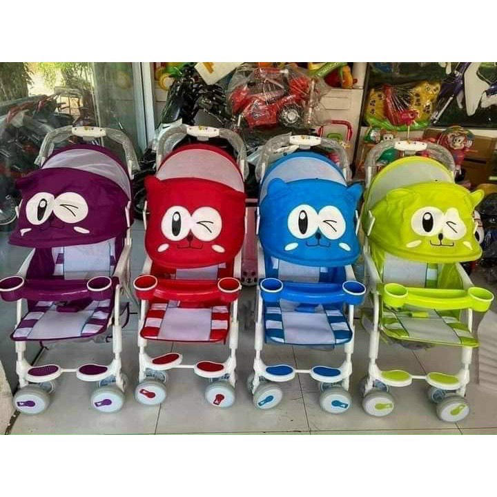 Xe đẩy nằm cho bé sơ sinh gấp gọn nhiều tư thế lưng nằm lưới thoáng mát