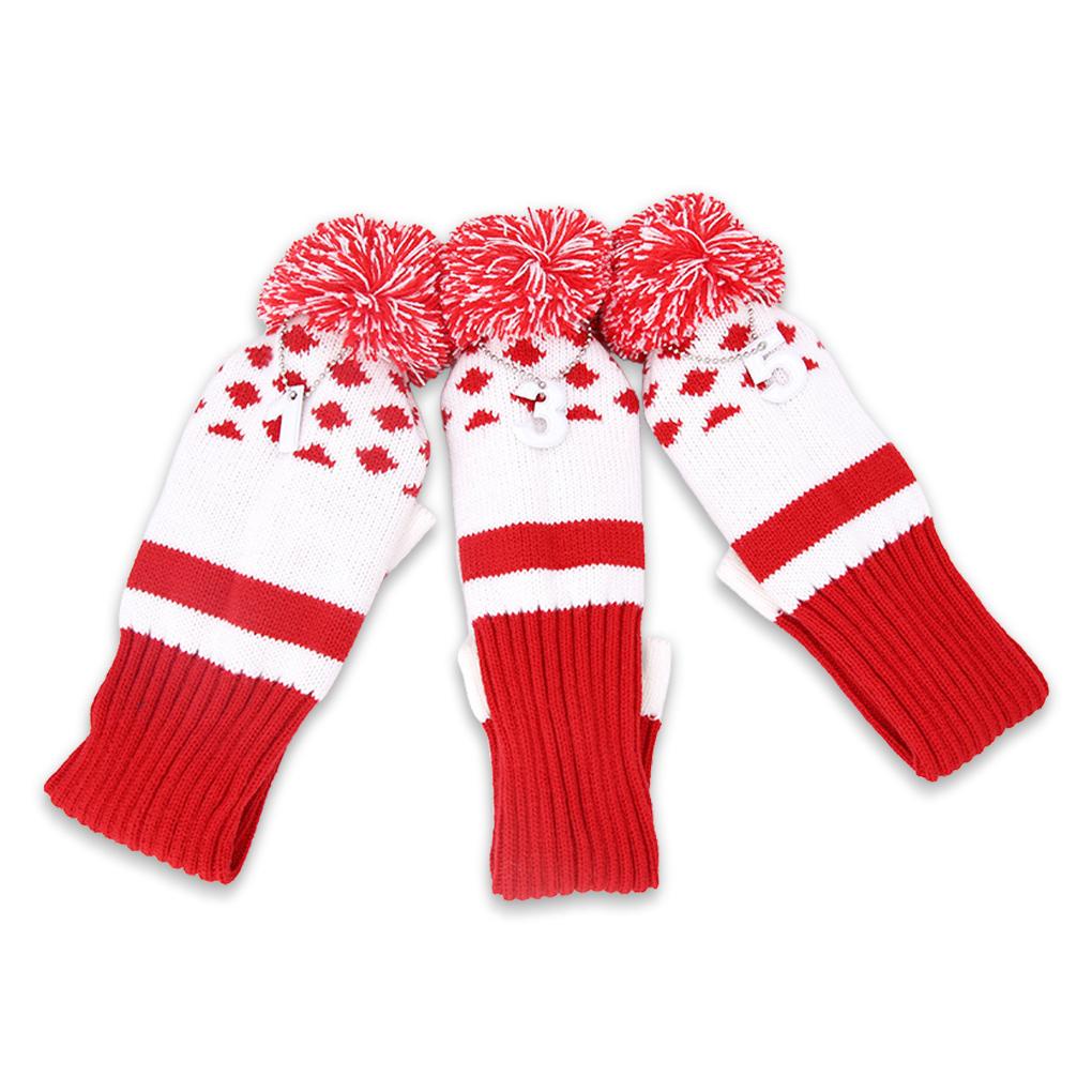 Bộ 3 Vỏ Bọc Đầu Gậy Đánh Golf Làm Bằng Len Kích Thước Nhỏ Gọn Dành Cho 1 / 3 / 5 Clubs