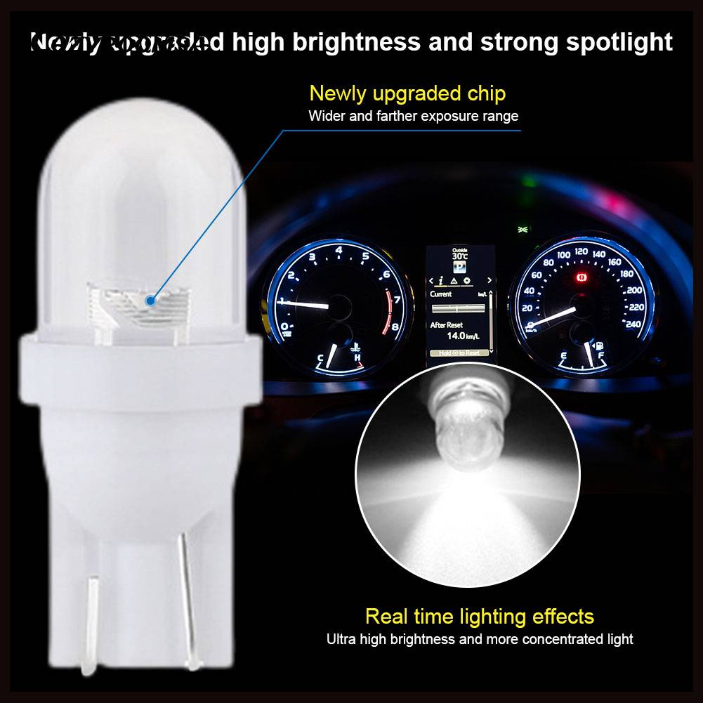 Bộ 10 Đèn LED T10 12V 1W 10 Bóng Cho Xe Hơi Xe Máy