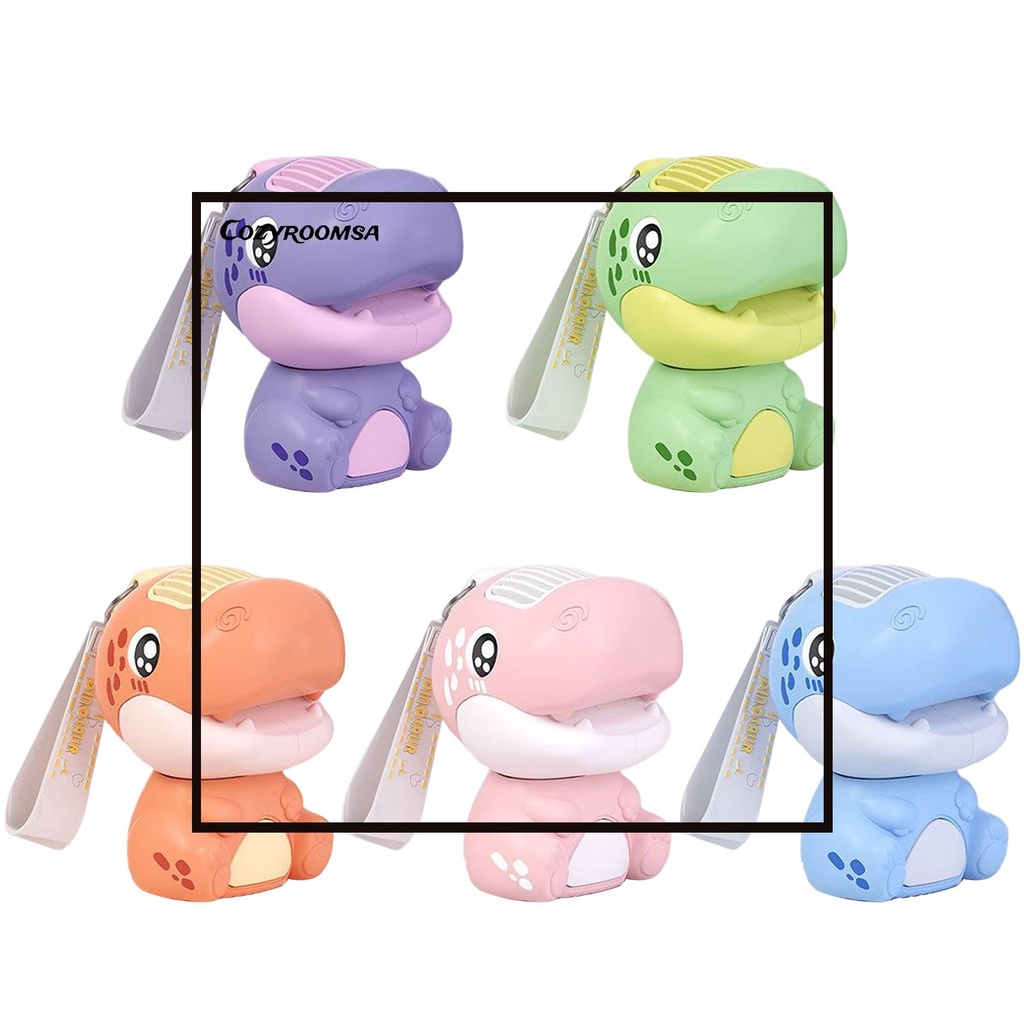 Quạt Mini Cầm Tay Không Cánh 2 Tốc Độ Điều Chỉnh Được Hình Khủng Long Kèm Dây