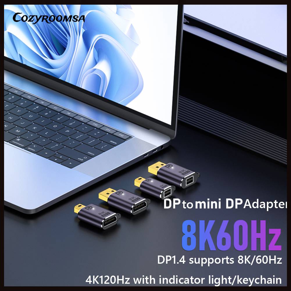 Cáp ChuyểN ĐổI DP1.4 Sang Mini DP 8K 60Hz VớI ĐèN TíN HiệU Cho MàN HìNh MáY