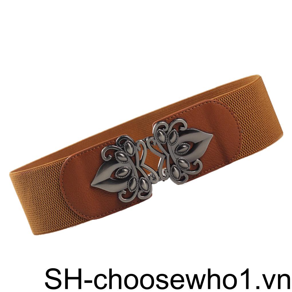 Thắt Lưng Bản Rộng Co Giãn Thiết Kế Đục Lỗ Thời Trang Cho Nữ