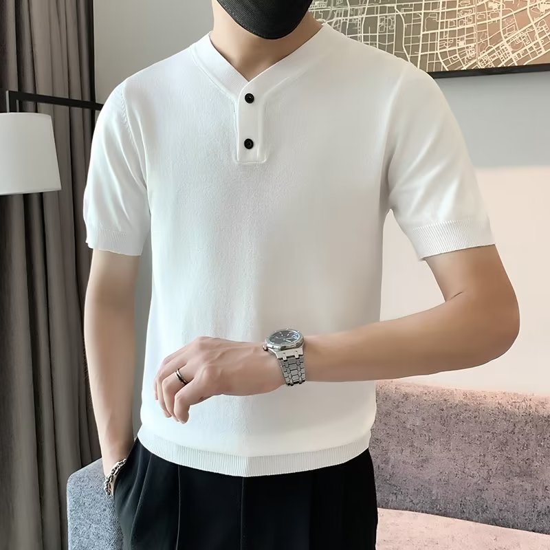 Áo Thun Polo Tay Ngắn Thời Trang Mùa Hè Phong Cách Hàn Quốc Cho Nam Giới