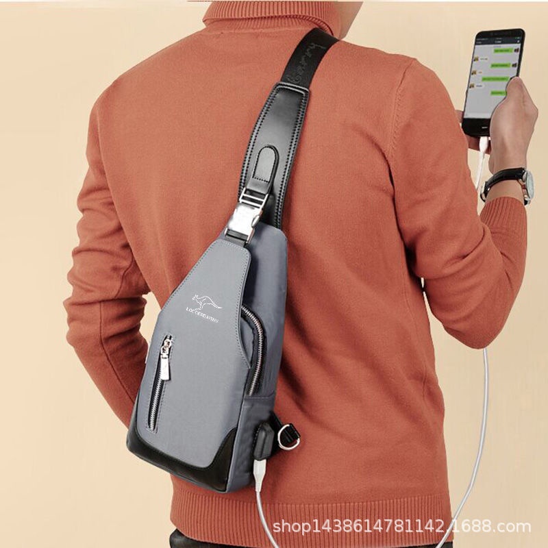 Túi Đeo Chéo Ngực Vải oxford Chống Thấm Nước Phong Cách Hàn Quốc Cho Nam