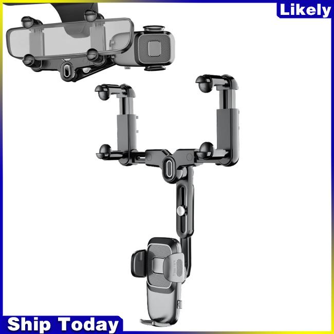 Giá Đỡ Điện Thoại Gắn Kính Chiếu Hậu Xe Hơi Có Thể Xoay 360 Độ Tiện Dụng
