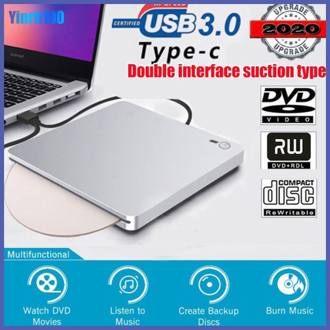 Ổ Đĩa Dvd Gắn Ngoài Kết Nối Usb 3.0 Type-c Cho Máy Tính