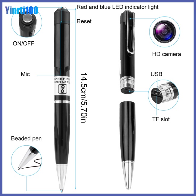 Bút Ghi Âm Giọng Nói Kỹ Thuật Số DVR W9 1080p Hd Mini Chuyên Dụng Cho Họp / Họp