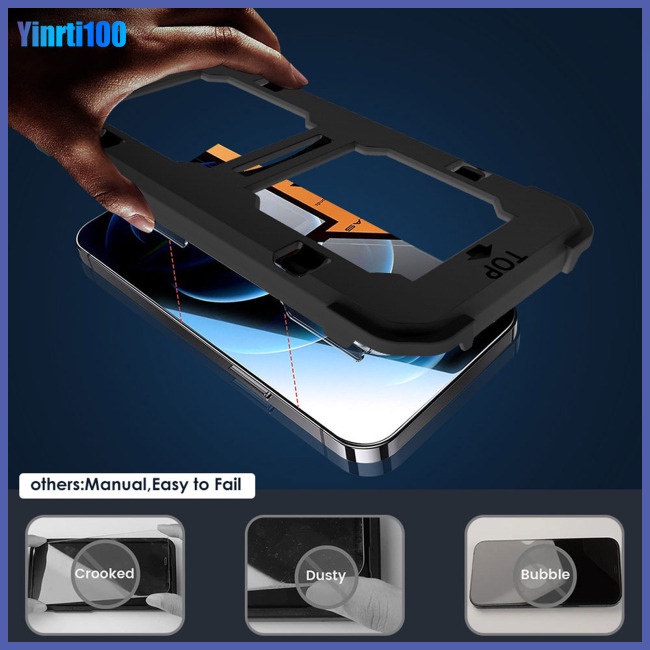 Kính Cường Lực Bảo Vệ Màn Hình Chống Tĩnh Điện Kèm Khay Lắp Đặt Cho Iphone14