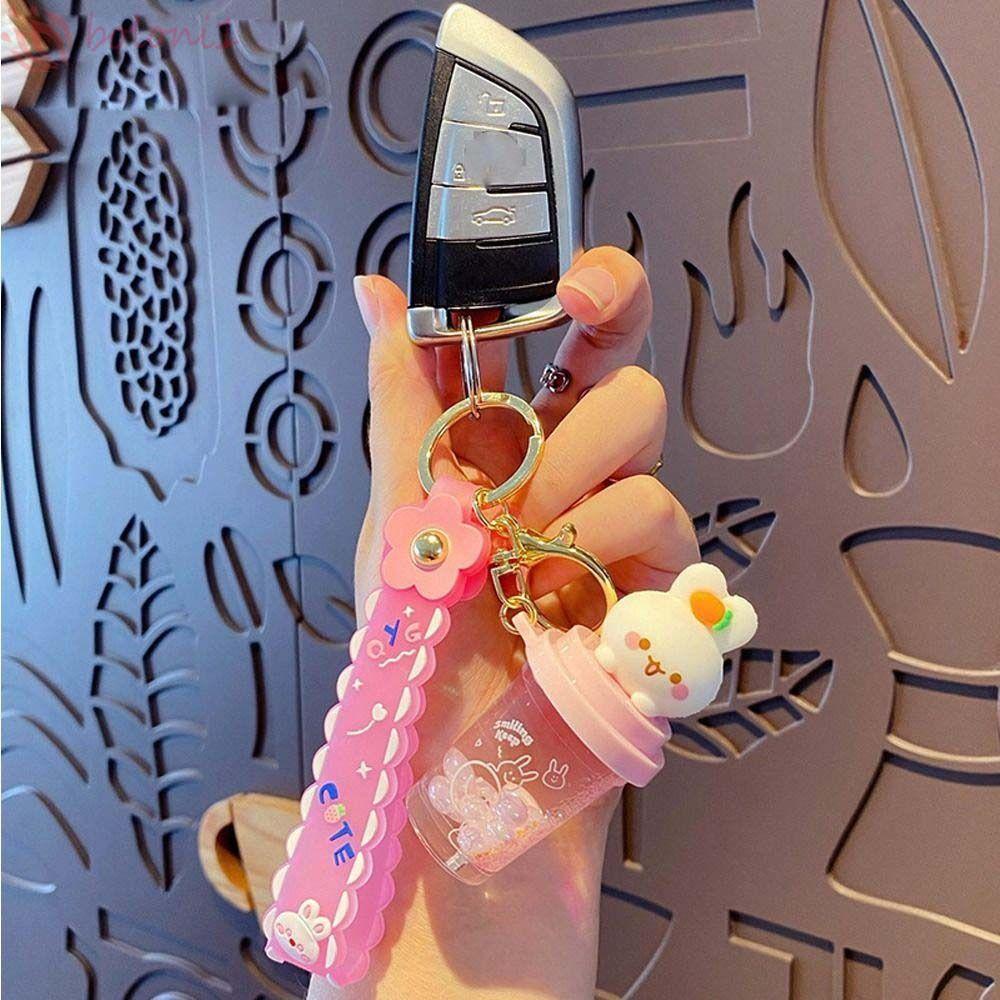 [COD] Móc Khóa Dạng Lỏng Hình Thỏ Nổi Dễ Thương Bằng Hợp Kim Làm Quà Tặng Cho Bạn Gái