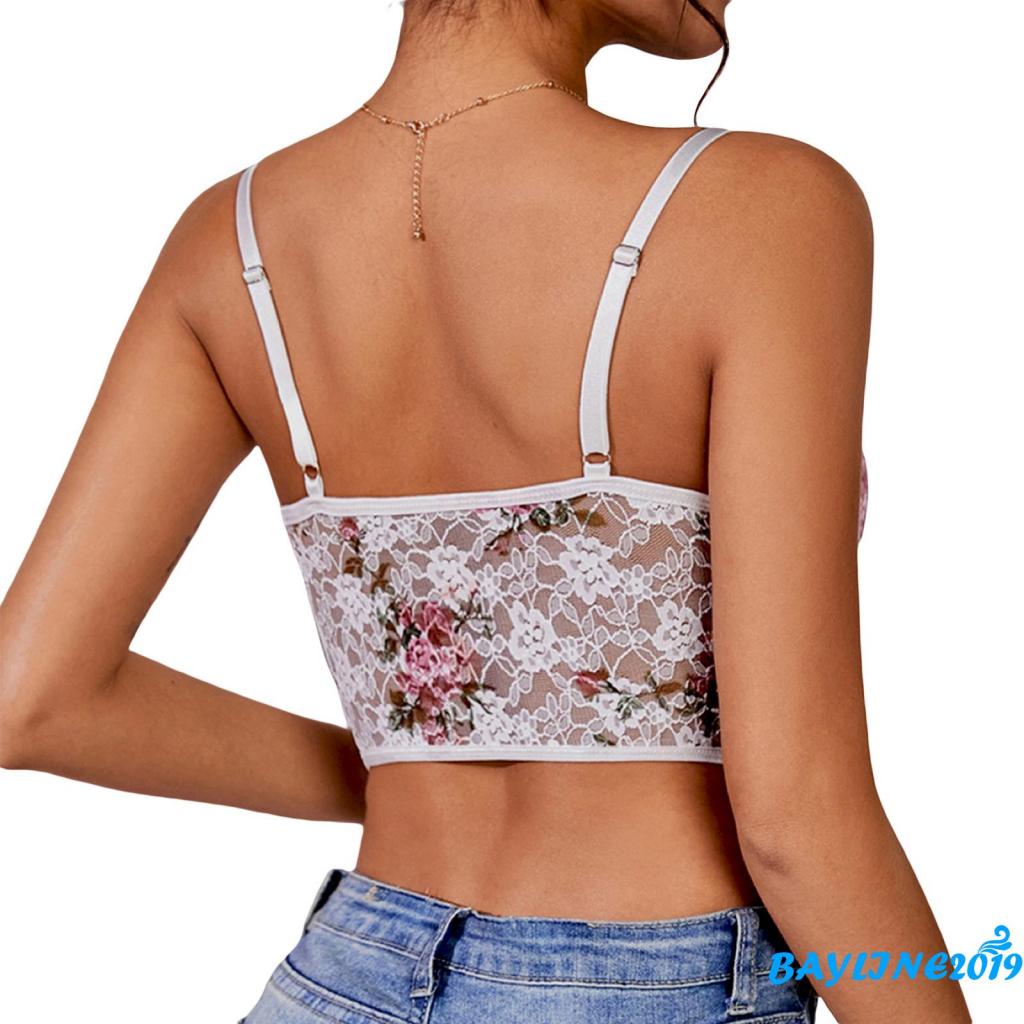 Áo Ren Hai Dây In Hoa Thời Trang Mùa Hè Quyến Rũ Cho Nữ