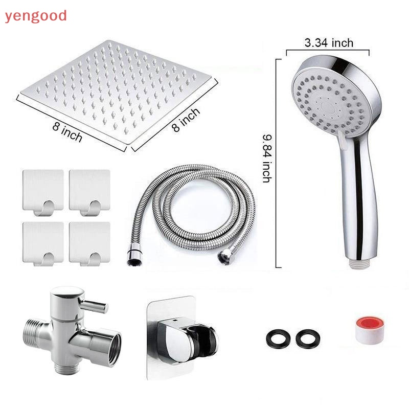 Bộ 3 Đầu Vòi Hoa Sen Áp Suất Cao 8 ''