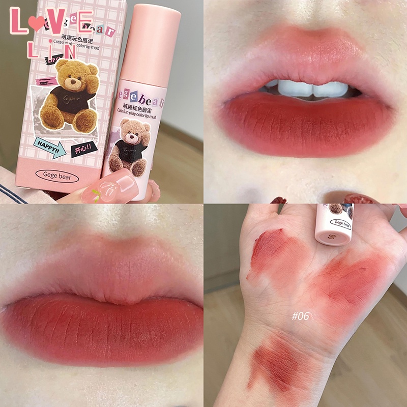 [lovelin] Son Môi Gege bear Go bear Màu Nhung Lì Mềm Mịn Như Nhung Không Dính Cốc