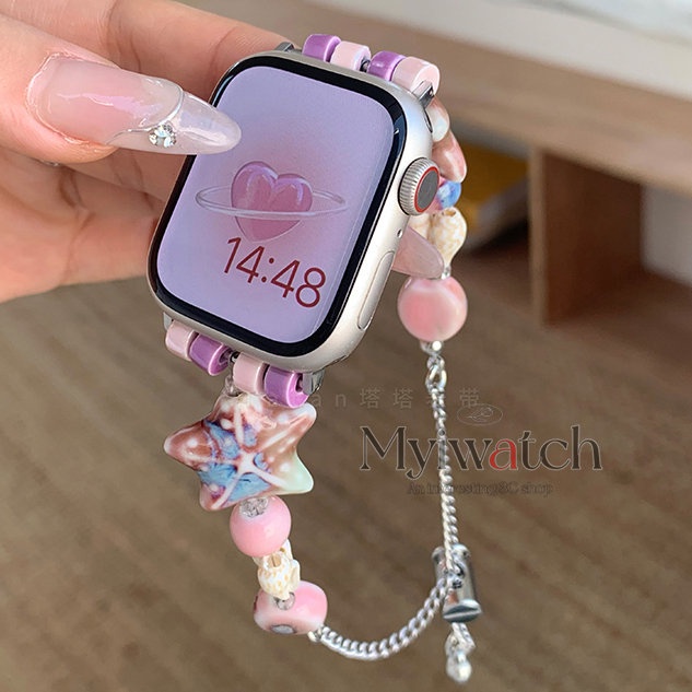 Vòng Đeo Tay Dây Xích Kim Loại Hình Sao Biển Cho iwatch serise 8 ultra 7 6 5 4 SE 3 2 1 49mm 45mm 41mm 40mm 44mm 42mm 38mm