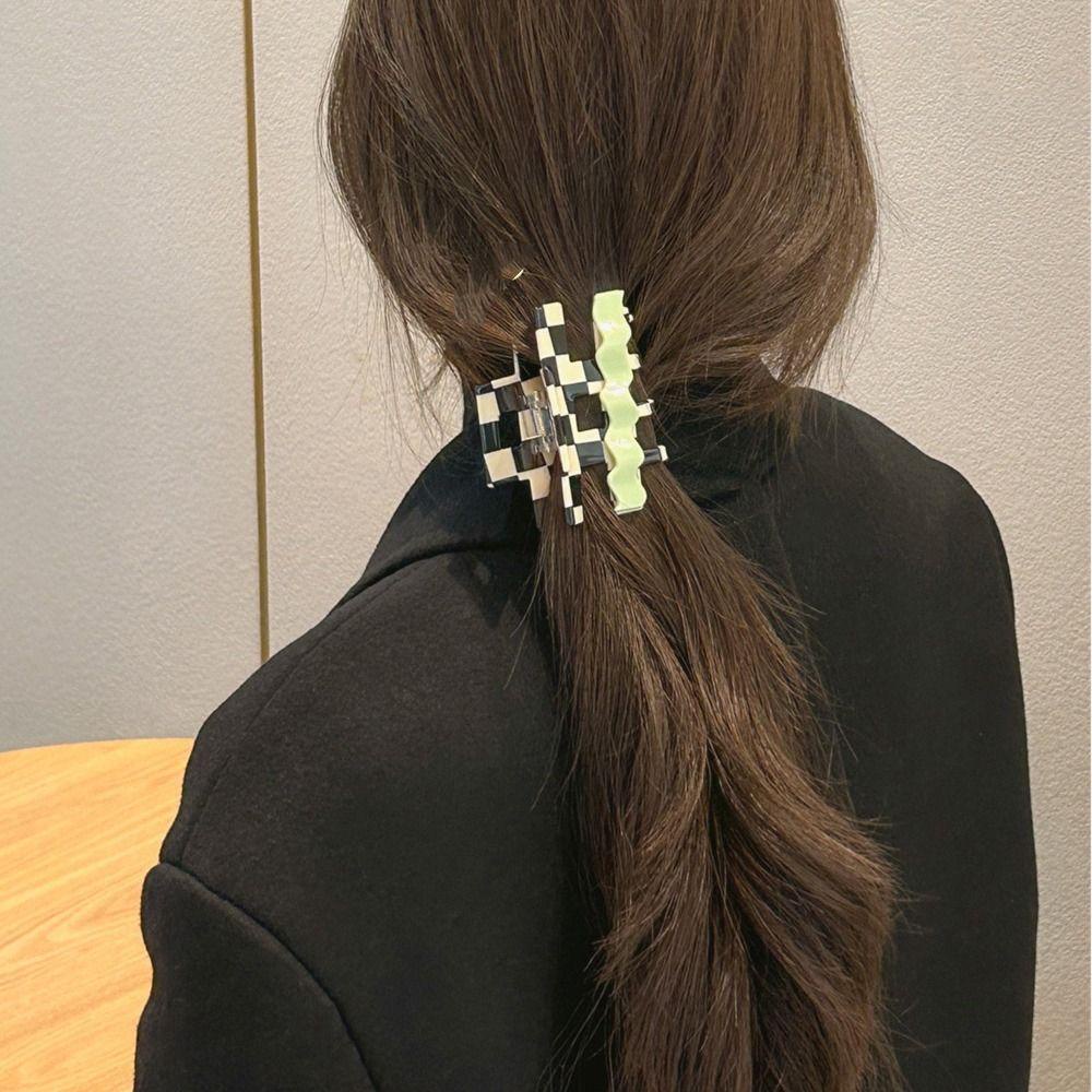 MXGOODS Kẹp Tóc Móng Vuốt Kẻ Sọc Gợn Sóng Nhiều Màu Phong Cách Hàn Quốc