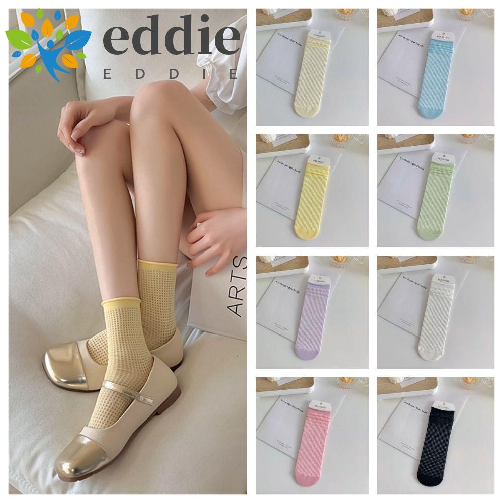 Vớ Cotton 26Eddie Viền Mềm Co Giãn Màu Kẹo Ngọt Thời Trang Cho Nữ