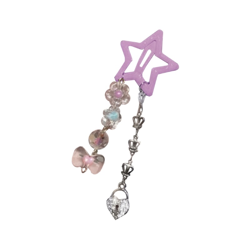 Kẹp Tóc Tua Rua Hình Ngôi Sao Dễ Thương YOIOI Y2K Dành Cho Bạn Gái