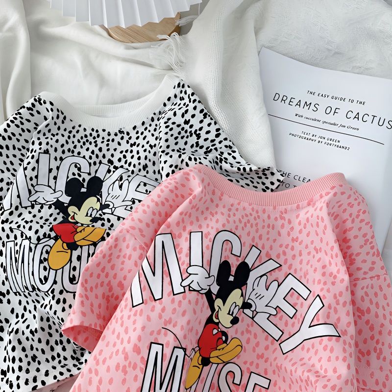 Iq Áo Thun Ngắn Tay Nhuộm Màu Họa Tiết Hoạt Hình Thoáng Khí Công Nghiệp Nặng Cho Bé Trai Và Bé Gái