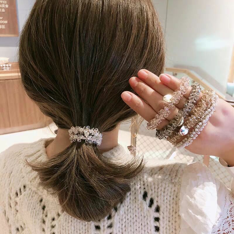 Dây Cột Tóc Cao Su Co Giãn Hình Heo Dễ Thương Phong Cách Hàn Quốc