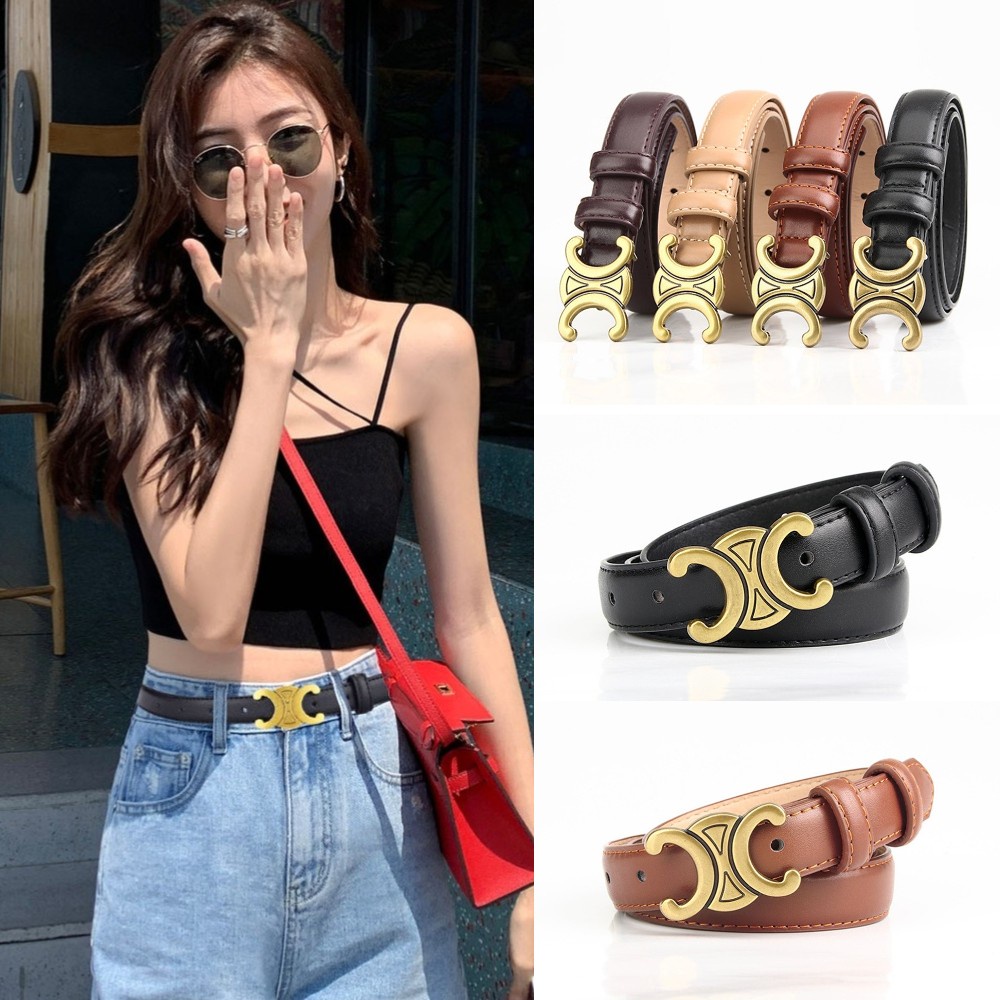 Thắt Lưng Hai Chữ C Mềm Chất Lượng Cao Phong Cách Retro Thời Trang Cho Nữ