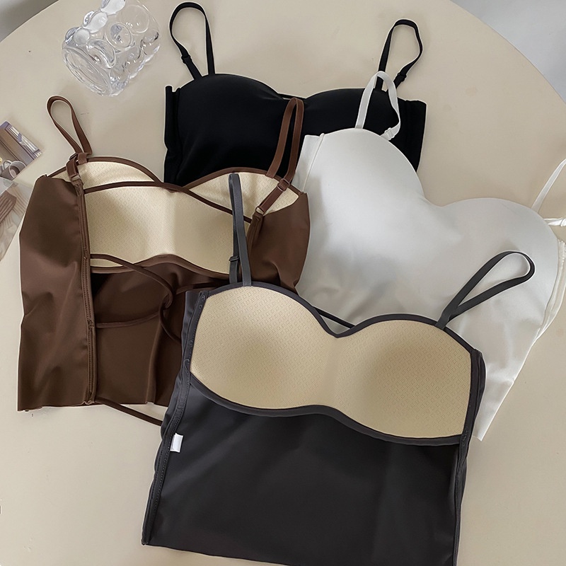 Áo Lót Lụa Mát Hở Lưng Có Đệm Ngực Gợi Cảm Cho Nữ