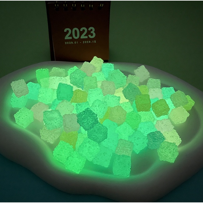 Mô hình kẹo đường hình vuông dạ quang nhiều màu phát sáng trang trí nhà búp bê, DIY