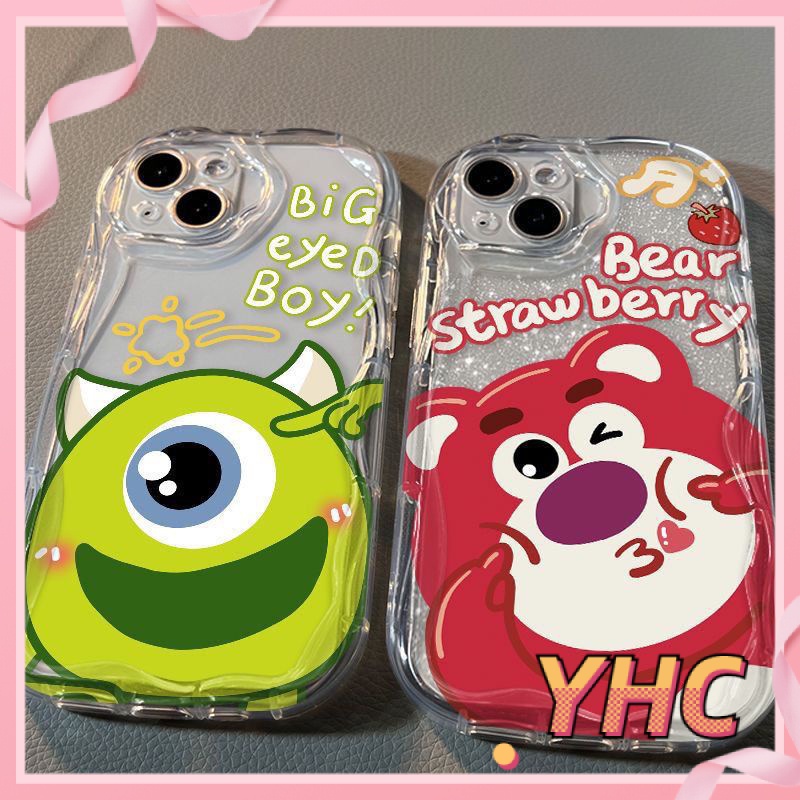 Ốp Lưng iPhone Hoạt hình gấu dâu tây quái vật một mắt 3D viền sóng TPU chống chấn động bảo vệ camera Cho Iphone 6 / 6S / 6SPlus / se / 7 / 7Plus / 8 / 8Plus / X / xs / xsmax / 11 / 12 / 13 / 14 / plus / pro / pro max-224