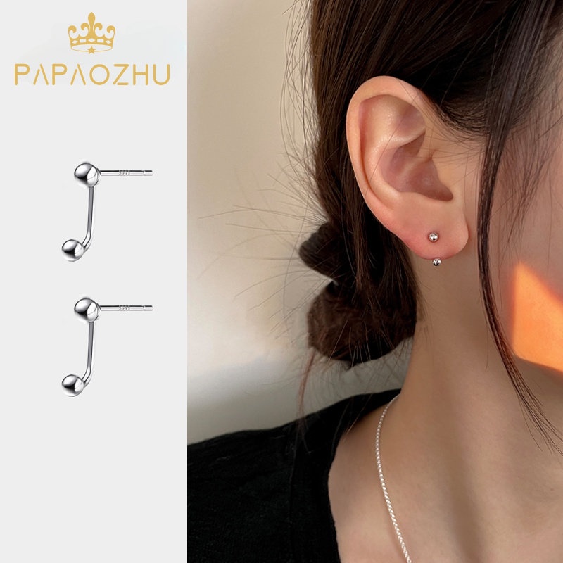 Khuyên Tai Bạc S925 Hình Tròn Nhỏ Đơn Giản Thời Trang Cho Nữ