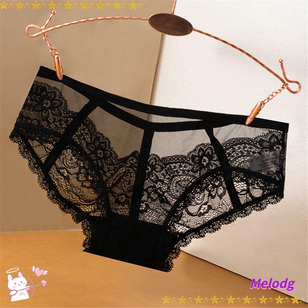 Quần Lót Ren Lưng Thấp Trong Suốt Thoáng Khí Thêu Họa Tiết Xinh Xắn