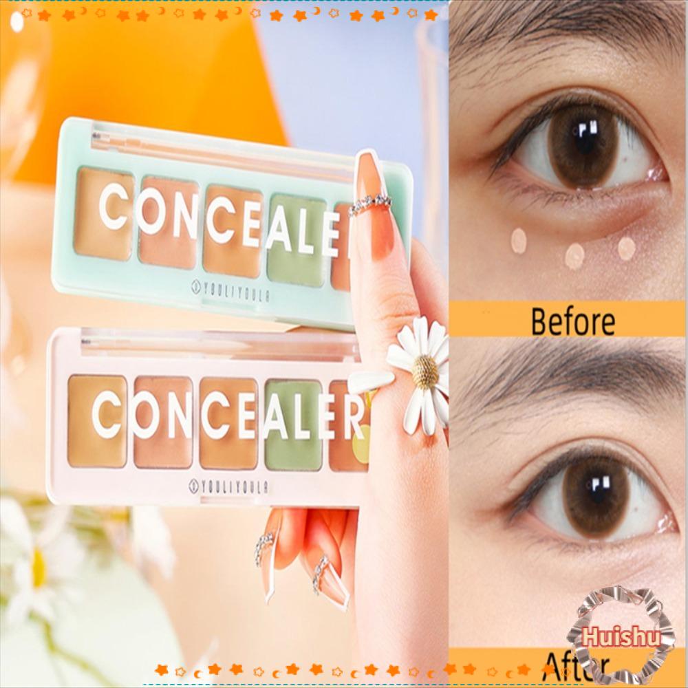 Bảng Phấn Che Khuyết Điểm HS 5 Màu Kháng Nước Lâu Trôi Che Phủ Quầng Thâm Và Mụn