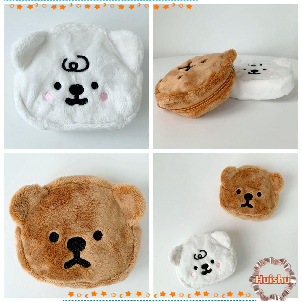 HS Túi Đựng Thẻ Mini Hình Gấu Nhồi Bông Dễ Thương Cho Học Sinh