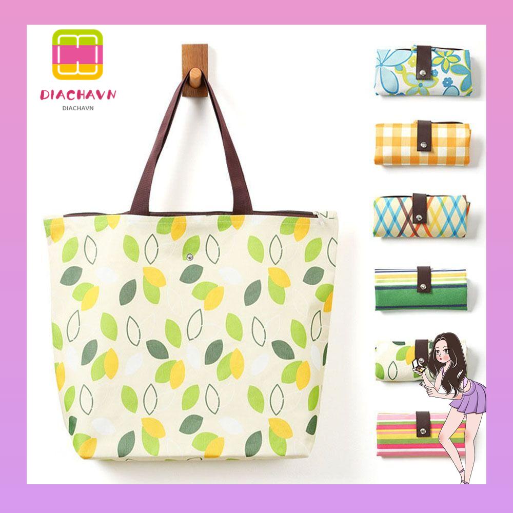 Túi Xách Mua Sắm Có Khóa Kéo In Họa Tiết Xinh Xắn