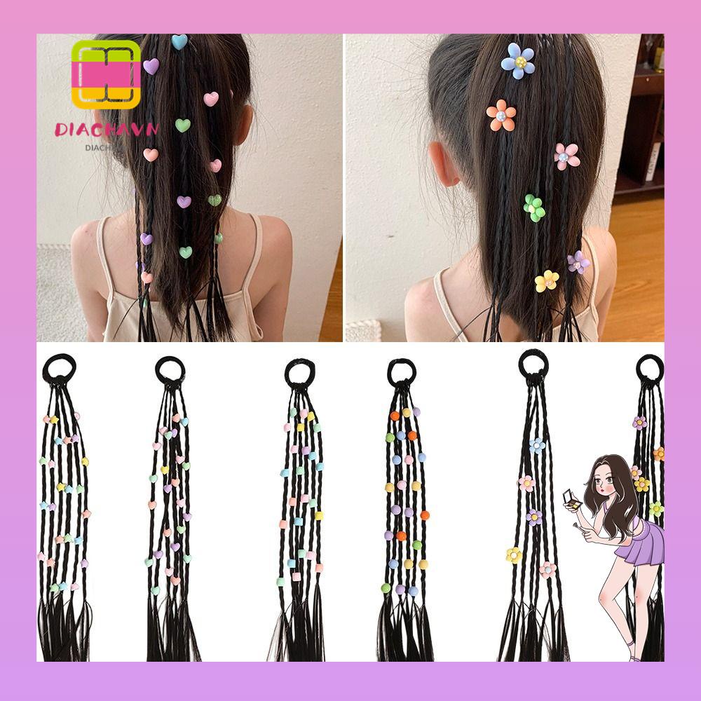 Dây Buộc Tóc Giả Thắt Bím Bằng Cao Su Dễ Thương Cho Bé