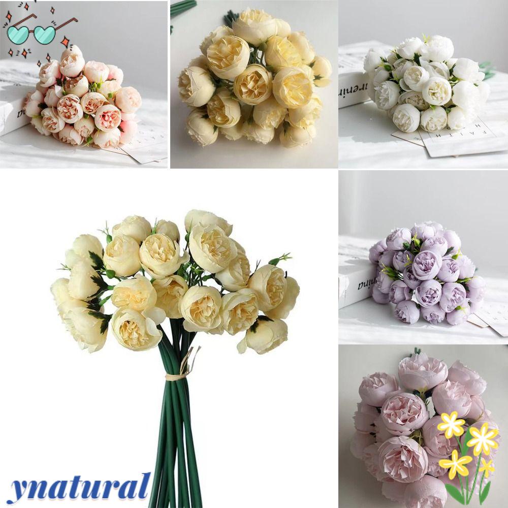 YNATURAL Bó Hoa Hồng Giả 27 Bông Bằng Lụa Dùng Trang Trí Tiệc Cưới DIY